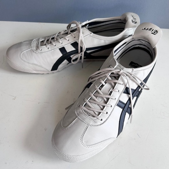 Onitsuka Tiger Mexico 66 Sneakers men's size 10 White Black Leather Low Top NEW - Picture 5 of 13